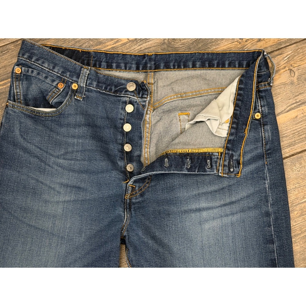 Levis 501 Original Fit Blue Straight Leg Button Fly Jeans 34x34 (34x32) Western - Picture 5 of 12